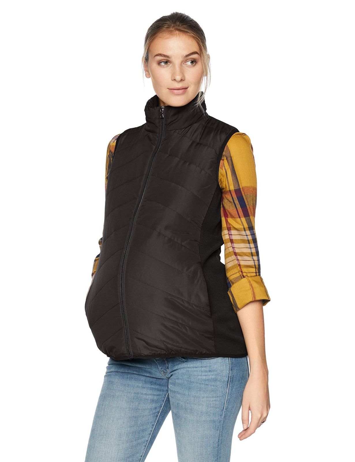 Motherhood Maternity Women's Maternity Thin Puffer Vest Chevron