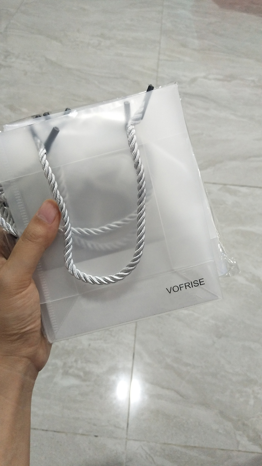 VOFRISE Clear Plastic Gift Bags with Handles 7.8 x 3.1 x 7.8’’ Gift