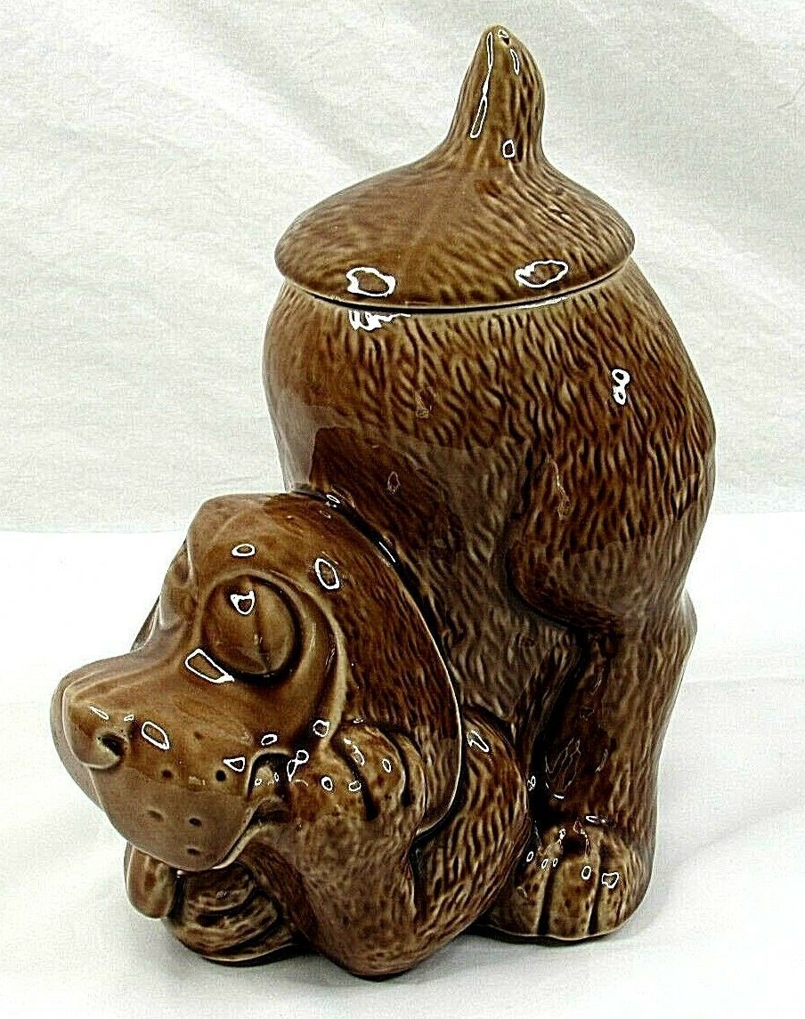 McCoy Dog Cookie Jar 0272 USA Vintage Brown Ceramic McCoy