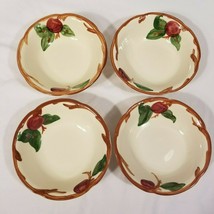 4 Franciscan Apple Earthenware Fruit Dessert Bowls Hand-Painted USA Made 3 Logos - $21.84