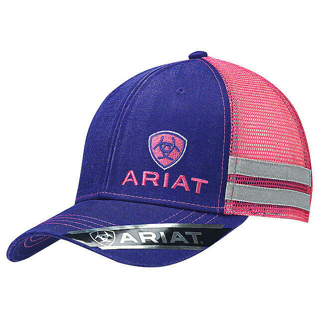 ARIAT WESTERN WOMENS HAT MESH BACK BASEBALL CAP OFFSET PURPLE PINK U