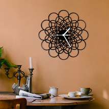 Large size unique contemporary wooden wall clock - Rings - $99.00