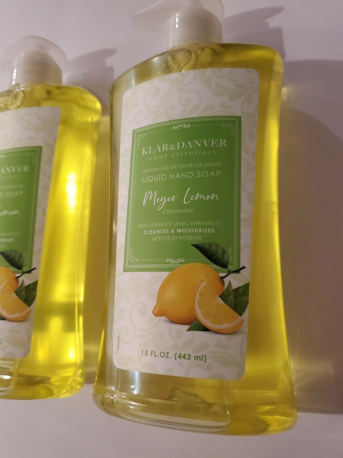2 Klar and Danver Meyer Lemon Liquid Hand Soap With Vitamin E. 15 Oz w/ Pump. Hand Washes