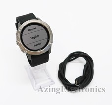 Garmin Fenix 6x Pro Solar Edition Titanium Smartwatch 010-02157-24 w/ Black Band image 1