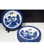 Set of 6 Royal Doulton Real Old Willow 1998 Salad Dessert Plates 7 7/8&quot; - $64.35