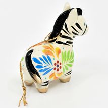 Handcrafted Painted Ceramic White Zebra Confetti Ornament Made in Peru image 4