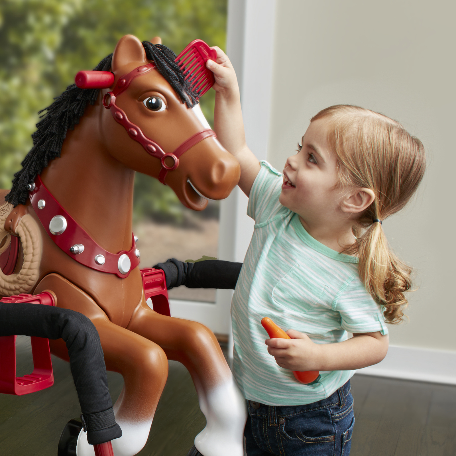 Radio Flyer Interactive Kids Riding Horse Toy Ride On Rocking Horse