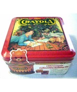 1992 Crayola Collectible Christmas Holiday Tin 64-ct w/ornament Factory ... - $14.47