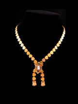 Antique Victorian necklace - Bookchain choker - 1880s Cameo tassel drop ... - $475.00