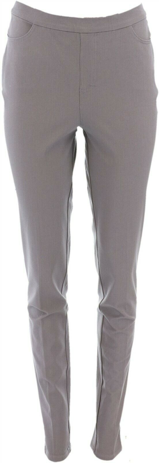 Isaac Mizrahi Tall 24/7 Stretch Slim Leg Pants Pockets Shadow Grey 4 NEW A309568