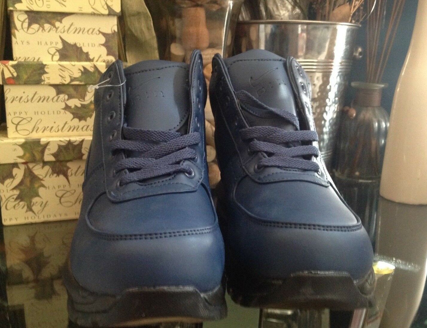 navy blue nike boots