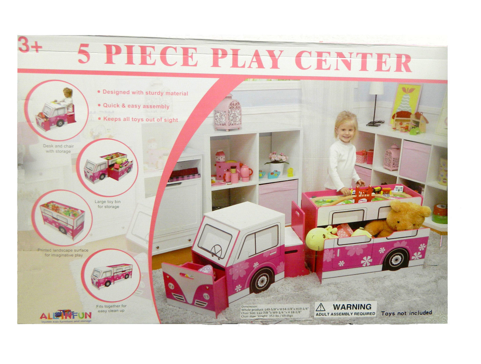 Kids Play Center Vehicle 5 Pieces Desk And Similar Items