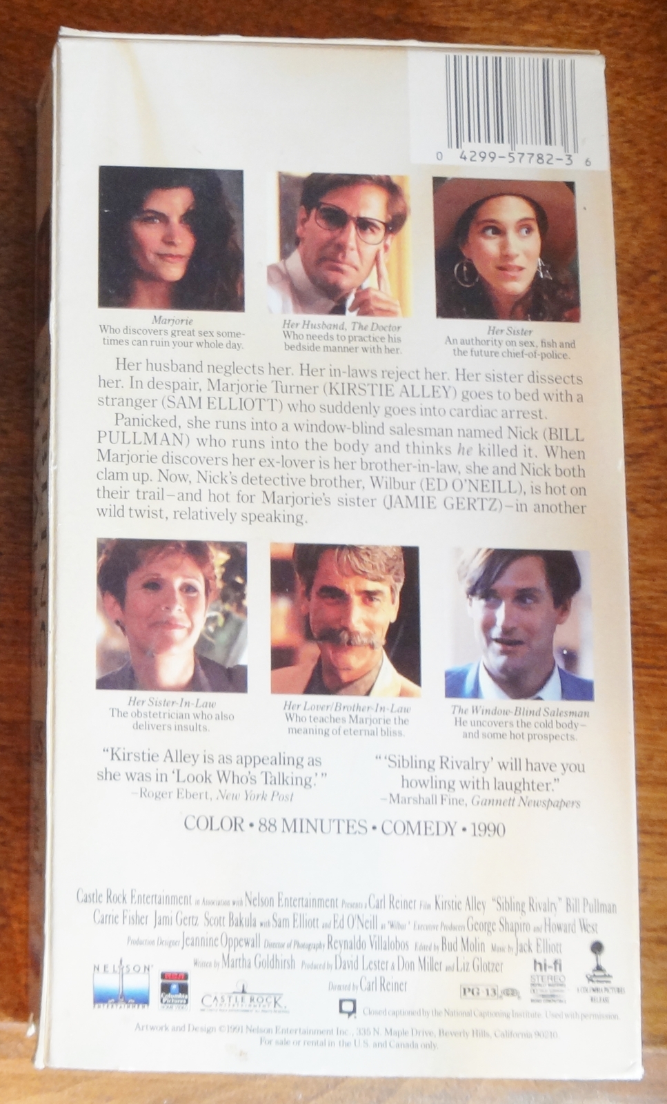 Sibling Rivalry VHS Kristie Alley Bill Pullman Carrie Fisher Sam ...