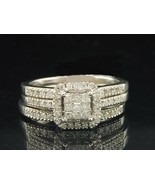 Princess Diamond Womens Engagement Ring Wedding Bridal Set 14K White Gol... - $132.62