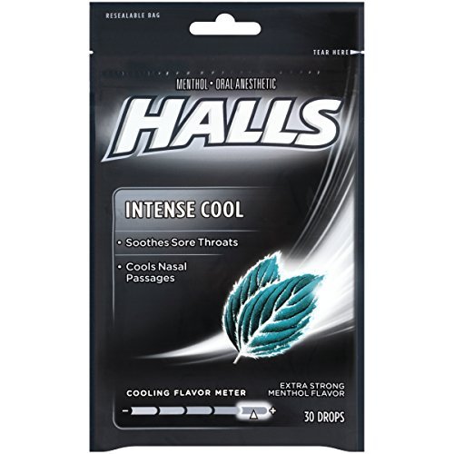 Halls Extra Strength Intense Cool Cough Drops with Menthol 30 Drops