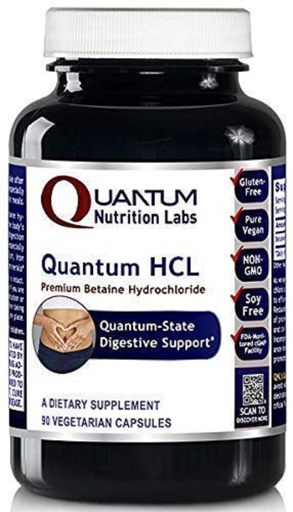 Quantum HCL, 90 Vegetarian Capsules (Betaine Hydrochloride Acid Caps) 1 Pack