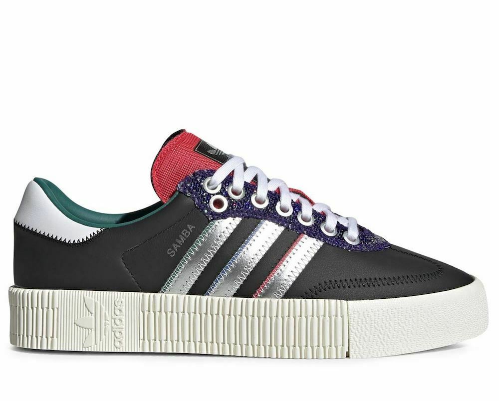 adidas sambarose white and silver