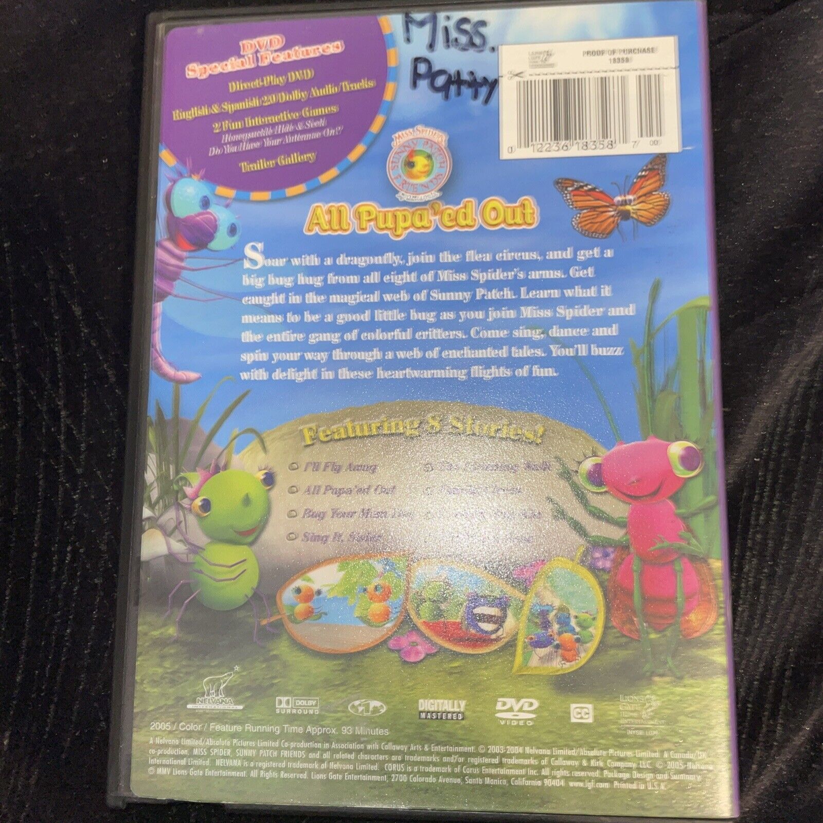 Miss Spider's Sunny Patch Friends - All Pupa'Ed Out Nick Jr DVD OOP ...