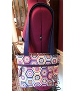 Donna Sharp Geometric Design Bag Purse Tote Multi-Color Full Zipper Top - $15.95