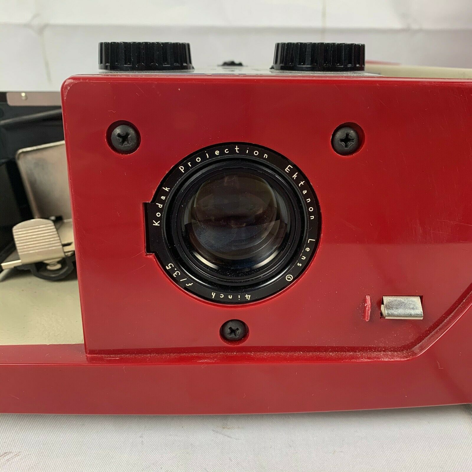 Vintage Kodak 300 Red Model 1 Slide Projector with Case NO POWER CORD