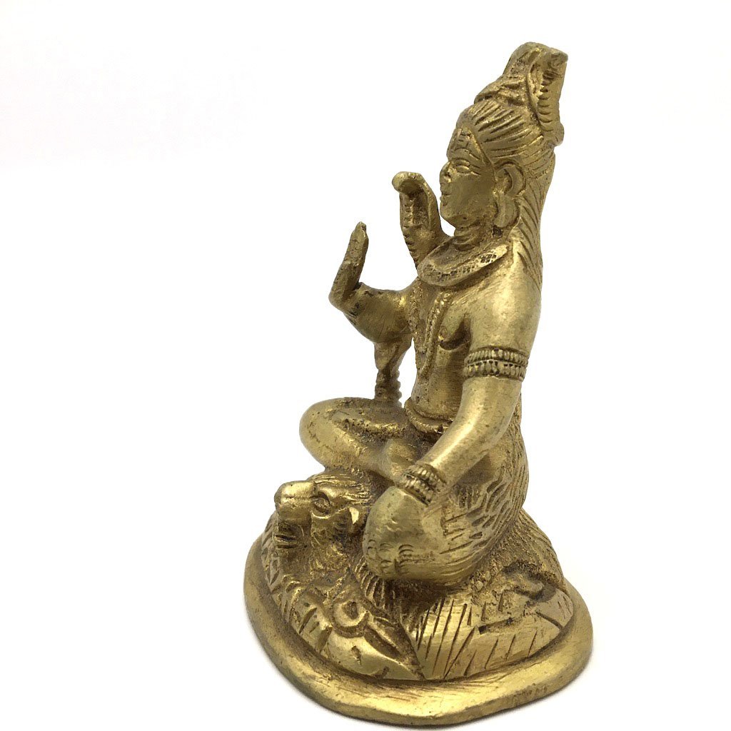 Brass Hindu God Lord Shiva Siva Holding Trishul Statue 4