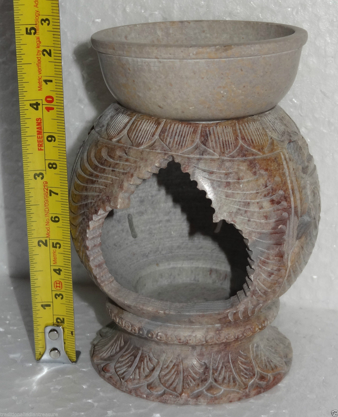 5" Marble Candle Holder Hand Carved Natural Stone Oil Warmer Decorative