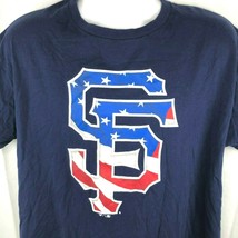 SF Giants USA Red White Blue Flag Logo SGA T-Shirt XL Fanatics San Francisco CA - $24.03