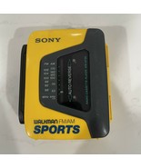 VTG Sony Walkman Sports AM/FM Cassette Player Yellow Clean Not Working WM-AF59 - $17.81