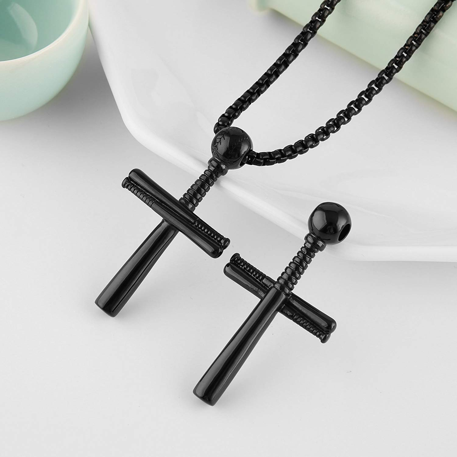 HZMAN Athletes Cross Necklace by Pendant Sports Stainless Steel