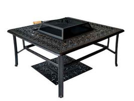 Outdoor Fire Pit Coffee Table Elisabeth Patio Cast Aluminum Furniture Bronze image 2