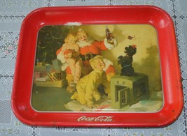Vintage 1986 Coca-Cola Santa Metal Tray w Santa, Retro - $19.99