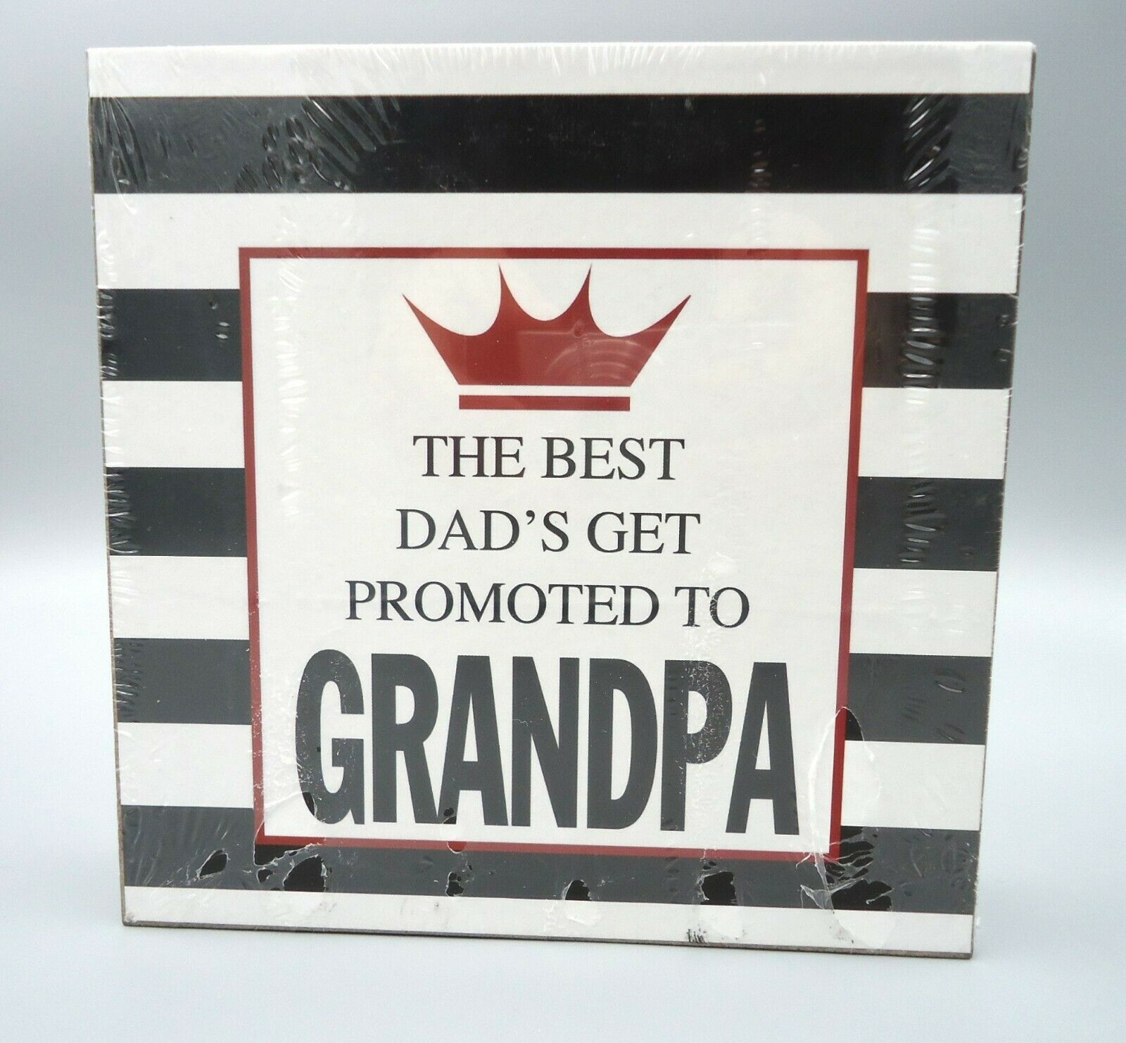 Primary image for The Best Dads Get Promoted to Grandpa Decorative Wooden Box Plaque Black & White