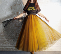 BLACK RED A-Line Midi Tulle Skirt Outfit High Waisted Full Pleated Tulle Outfit image 7