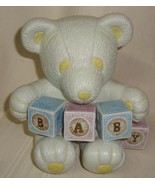 Gund Bear With Baby Blocks Ceramic Figurine Vintage Made in  Korea RARE - $19.79