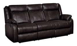 Homelegance Jude 82&quot; Manual Leather Gel Reclining Sofa, Brown - $1,323.19