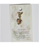 Angel of Hope Pin Crystal Gold brooch hatpin lapel purse - $3.95