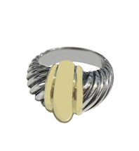 David Yurman Women&#39;s 14k Yellow Gold Sterling Silver Ring, size 7.5 - $725.00