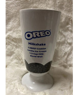 Oreo Cookies Milkshake Embossed Ceramic Pedestal Ice Cream Shake Tall Mi... - $18.00