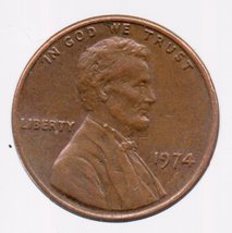 1974 P Lincoln Wheat Cent - Circulated - Moderate Wear About XF - $5.99