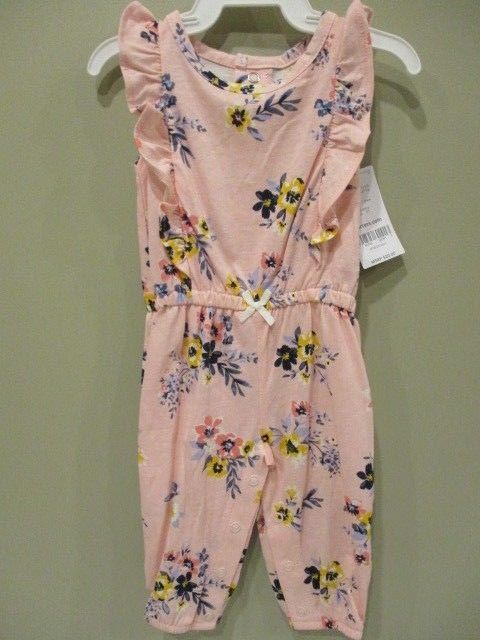 Carters Girls Size Newborn 3 months Pink Blue Embroidered Romper New