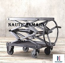 NauticalMart Vintage Industrial Scissor Lift Table Iron 
