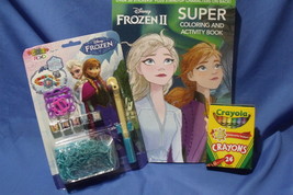 Toys Lot of 3 New Girls Frozen Color Book Crayola Crayons & Frozen Rainbow Loom - $10.95