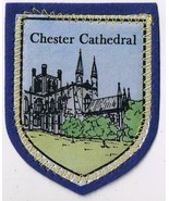 England Patch Badge Chester Cathedral Handpainted Felt Backing 2.5&quot; x 3&quot; - $11.39