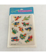 Vintage airplane stickers bright color puffy style in original package h... - $19.75