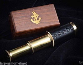 NauticalMart 6" Handheld Brass Telescope with Wooden Box 