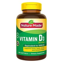 Nature Made Vitamin D3 25 mcg, 650 Softgels - $24.50