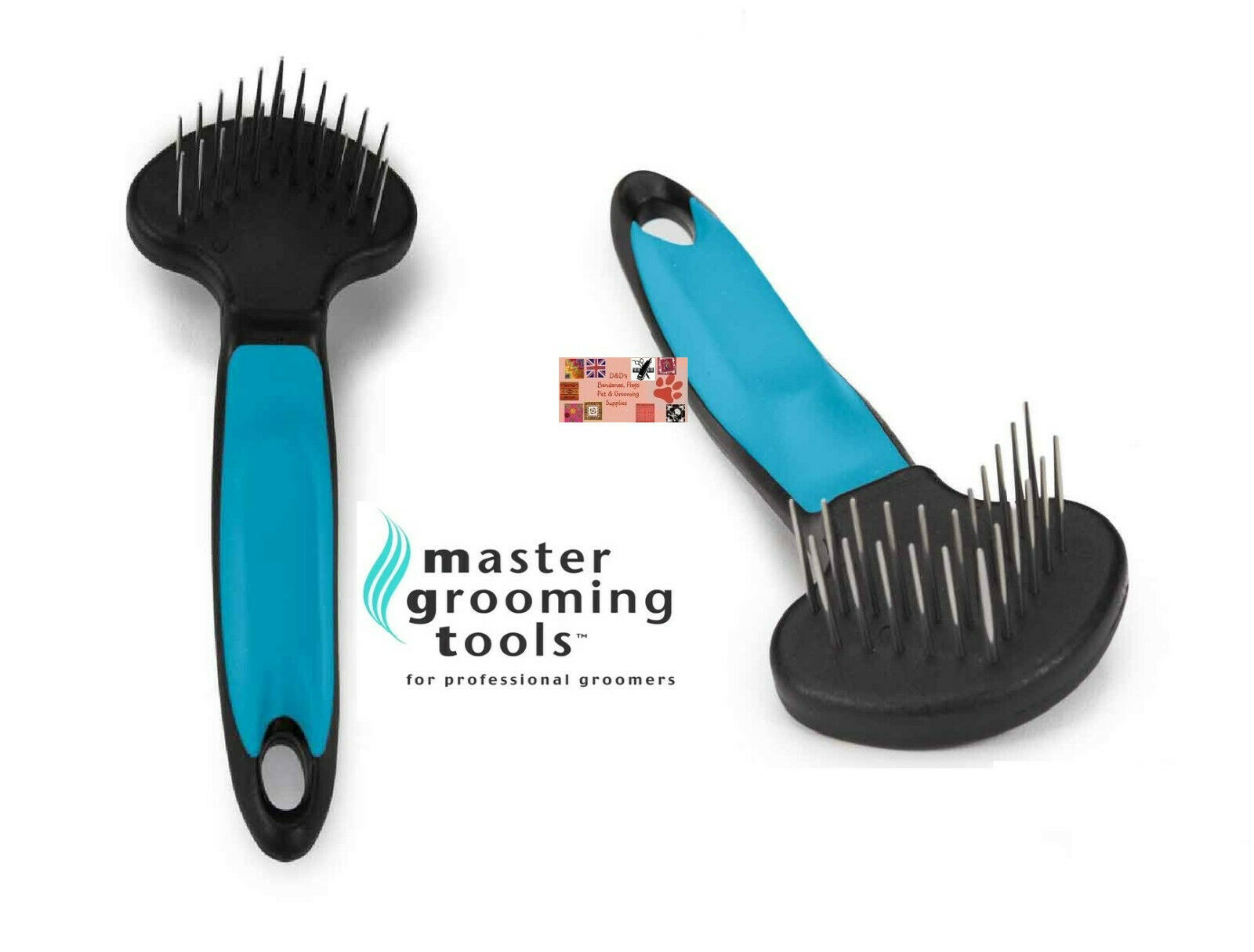 Master grooming tools v-rake double row pin rake hair dematting coat