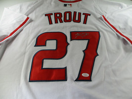 MIKE TROUT / AUTOGRAPHED LOS ANGELES ANGELS PRO STYLE BASEBALL JERSEY / COA image 1