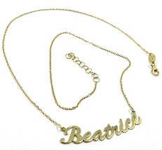 18K YELLOW GOLD NAME NECKLACE, BEATRICE, AVAILABLE ANY NAME, ROLO CHAIN image 1
