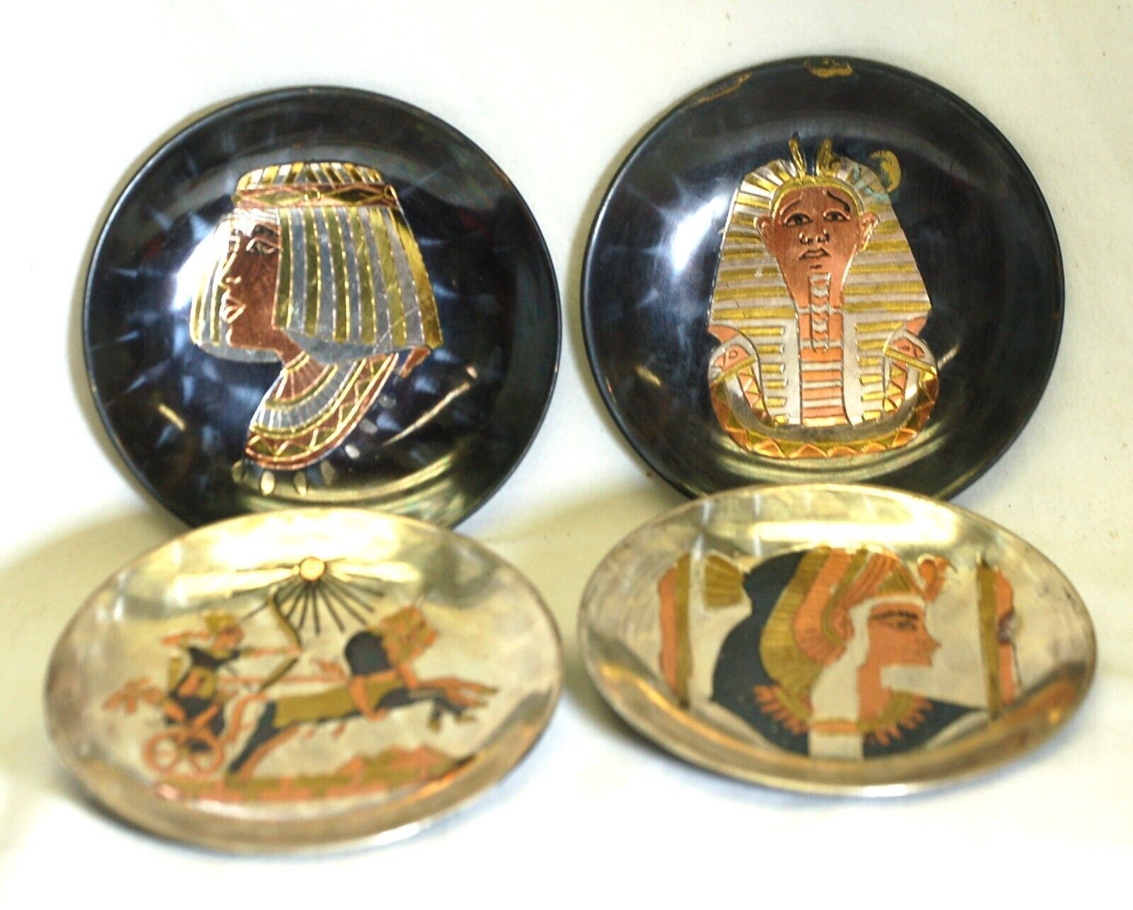 Egyptian Ornate Souvenir Metal Wall Plaques Etch Pharaoh Chariot Egypt ...